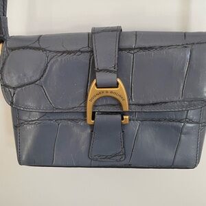 Dooney & Bourke Blue Croc-Embossed Leather Bag